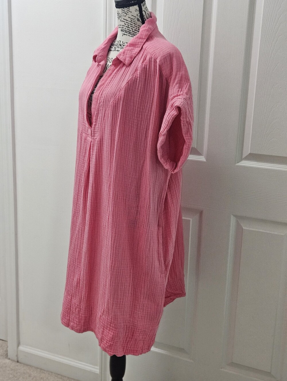 J. Crew Bubblegum Pink Cotton Gauze Tunic Dress XXL - Picture 4 of 7